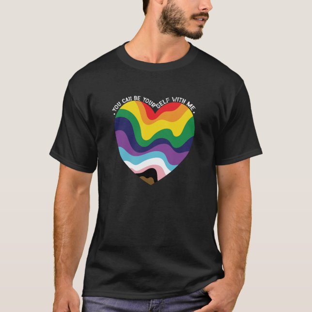 Du kan vara med mig i LGBT Transgender Gay T Shirt (Framsida)