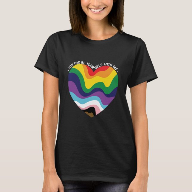 Du kan vara med mig i LGBT Transgender Gay T Shirt (Framsida)