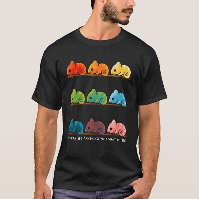 Du kan vara vad du vill bli chameleon t shirt (Framsida)