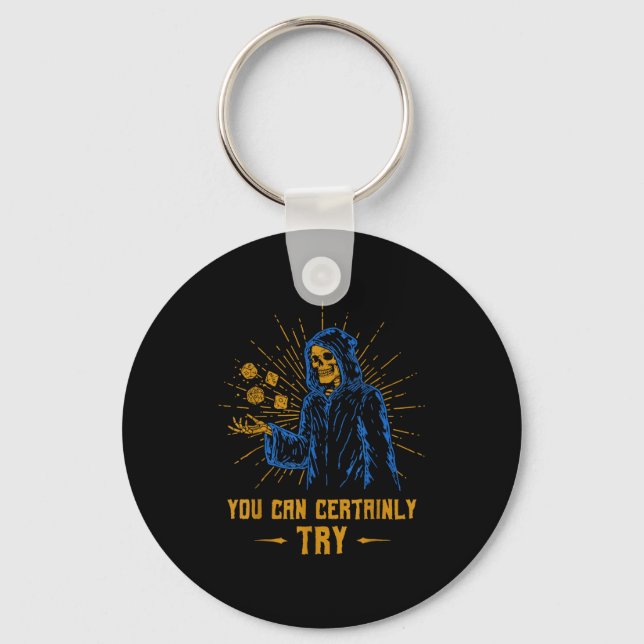 Du Kan Visst Pröva Skelett Trollkarl Fantasy Meme Nyckelring (Framsida)