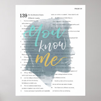 Du känner mig, Psalm 139, Male Silhouette Poster