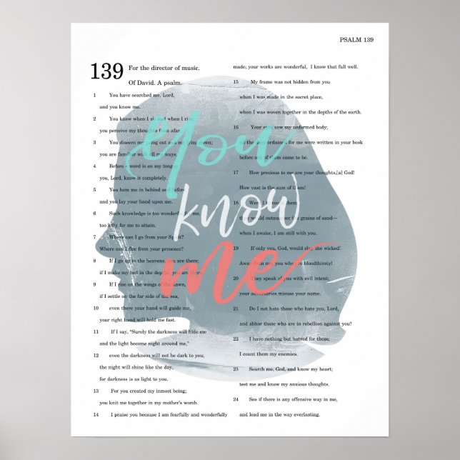 Du känner mig, Psalm 139 Poster (Framsidan)