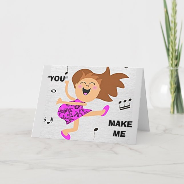 "DU KÄNNER MIG SOM DANCING" BIRTHDAY-KORT KORT (Framsida)