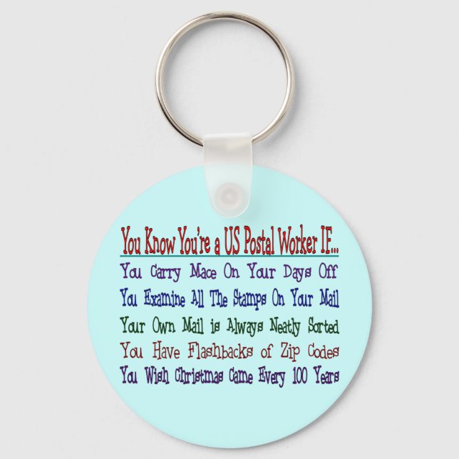 Du känner till ditt POSTAL-ARBETE OM Nyckelring (Framsida)