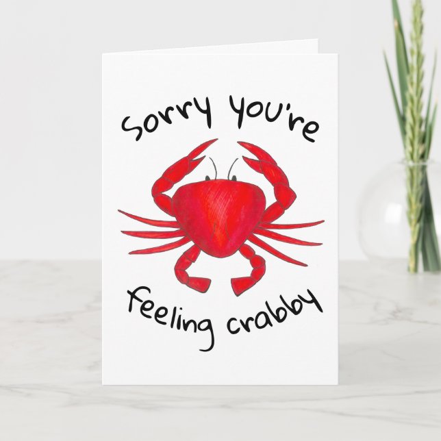 Du känner tyvärr att Crabby Red Crab kommer snart Kort (Framsida)