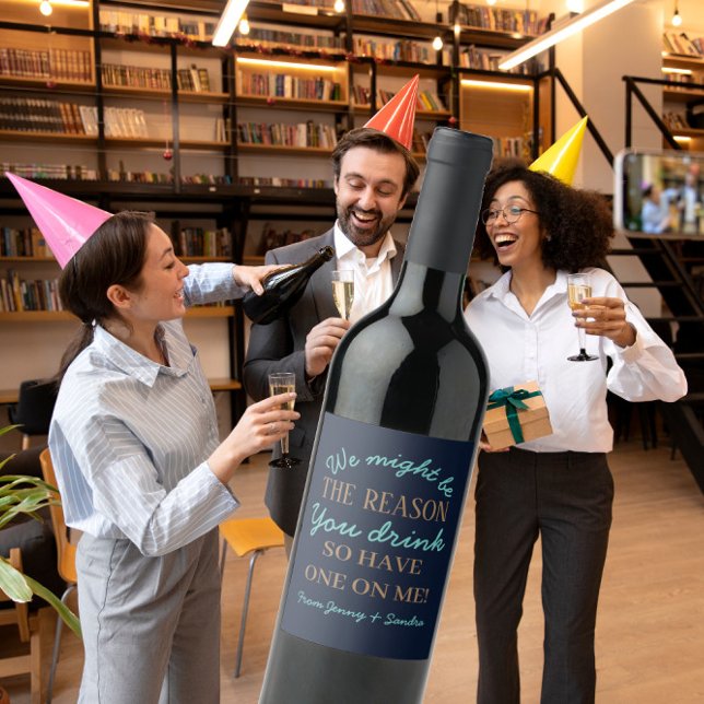 Du kanske dricker chef vin vinflaska etikett (Skapare uppladdad)