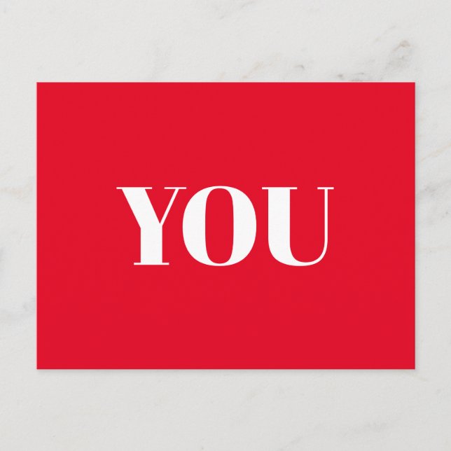 Du, Kärlek, Glad Alla hjärtans dag, Röda vita Vykort (Framsida)