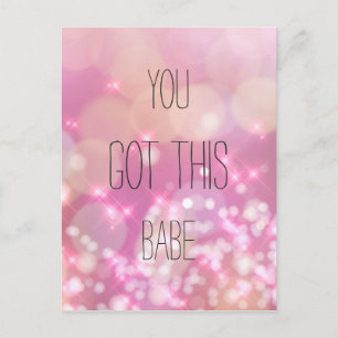 Du Klarar Det Baby Rosa Glitter Inspirerande Citat Vykort