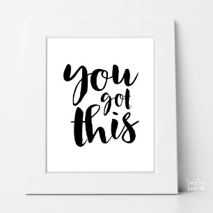 "Du klarar det" - Fet minimalistisk motiverande ty Poster