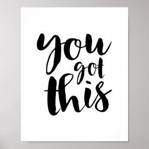 "Du klarar det" - Fet minimalistisk motiverande ty Poster