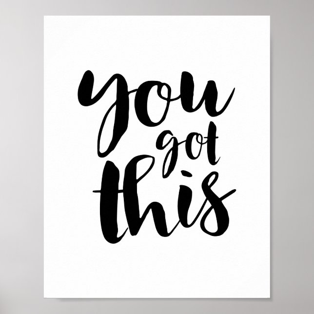 "Du klarar det" - Fet minimalistisk motiverande ty Poster (Framsidan)