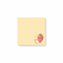 Du klarar det! Glada jordgubbs Post-It-lappar