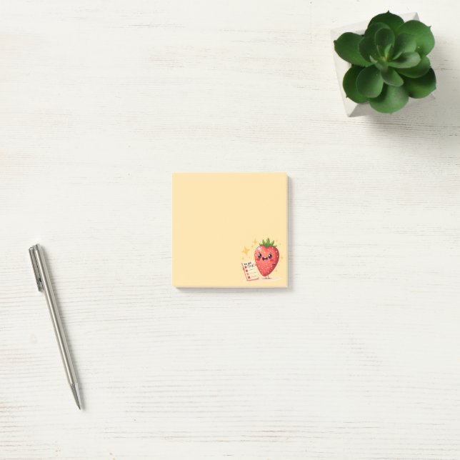 Du klarar det! Glada jordgubbs Post-It-lappar Post-it Block (Kontor)