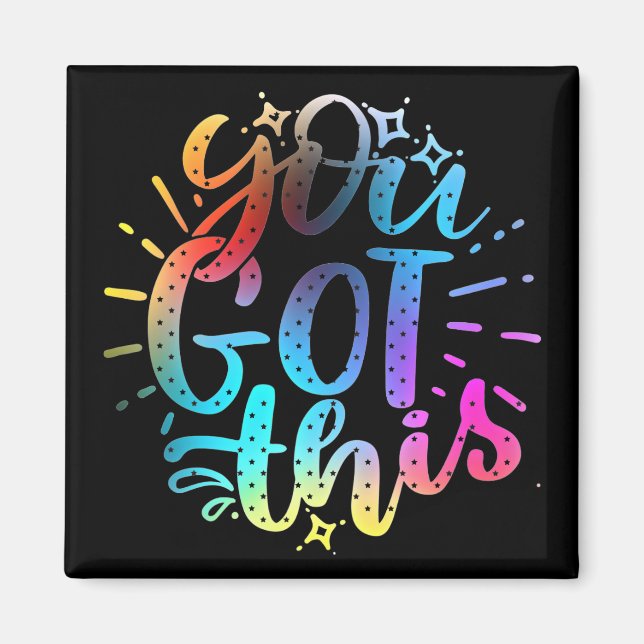 Du klarar det här inspirationsstjärnor och färger  magnet (Framsidan)