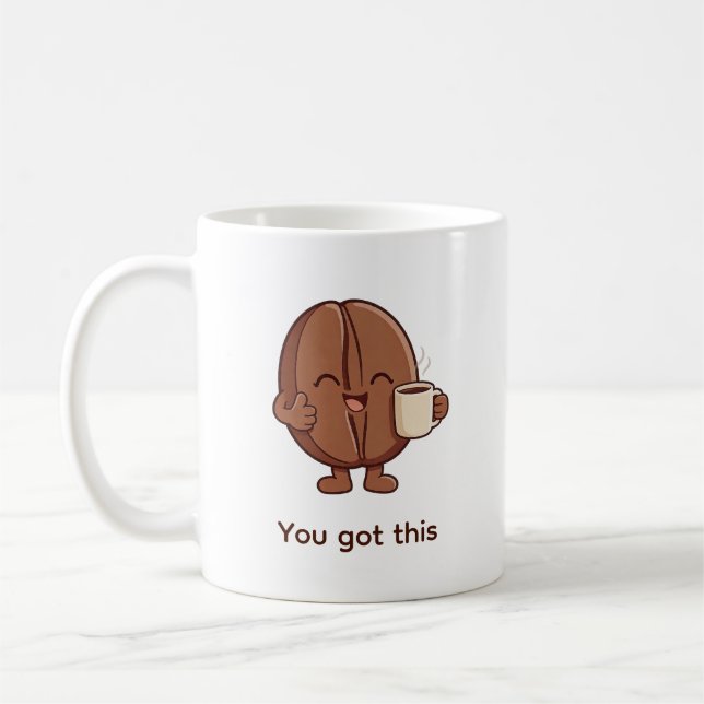 Du Klarar Det Kaffebohnen Karaktärs Uppmuntran Kaffemugg (Vänster)
