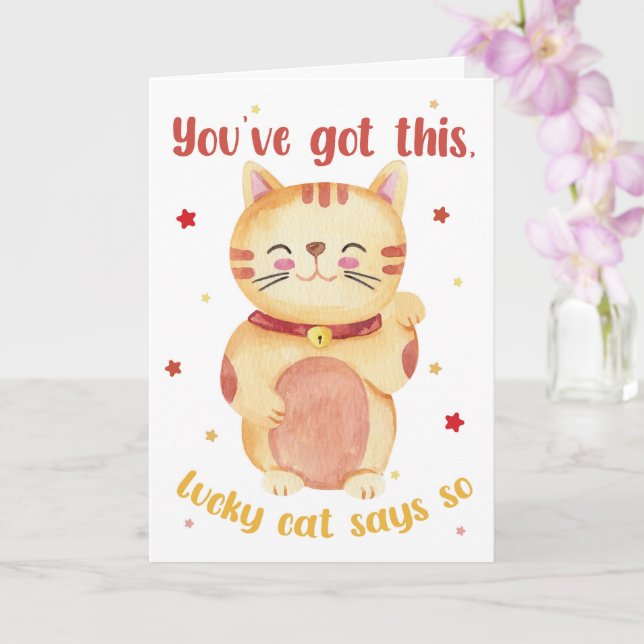 Du Klarar Det – Lucky Cat Turkort Kort (Orkide)