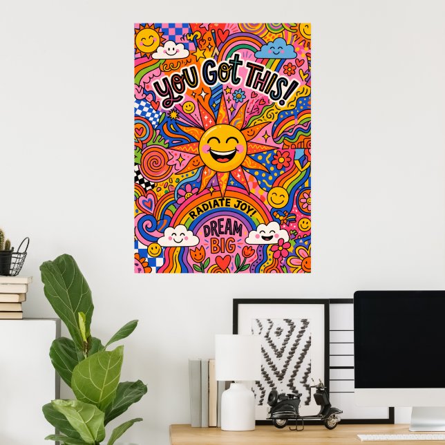 Du Klarar Det Retro Sol Motivationsaffisch | Boho  Poster (Hemmakontoret)