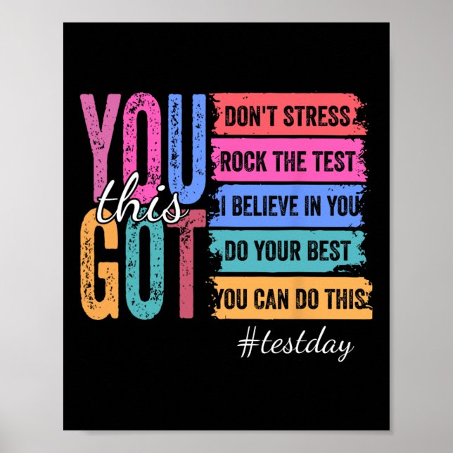 Du Klarar Det Testdag Motiverande Lärare Stat T Poster (Framsidan)