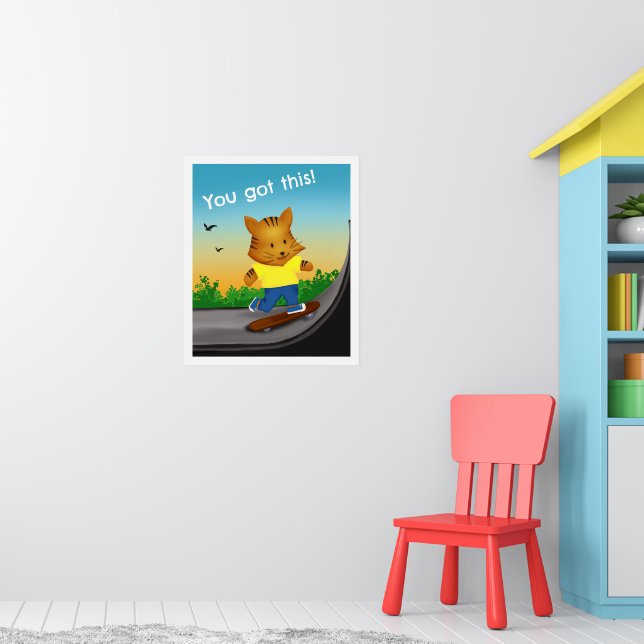 Du Klarar Det Tiger Skateboard Poster (Barnkammare 1)
