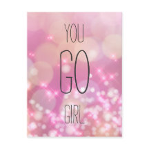 Du klarar det tjej - Rosa gnistrande inspirationsc