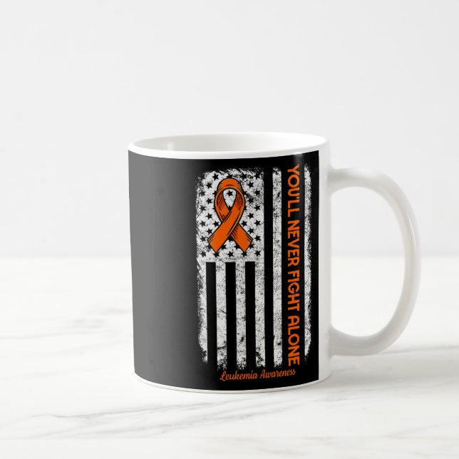 Du kommer aldrig att bekämpa Ensam Blodcancer Leuk Kaffemugg (Höger)