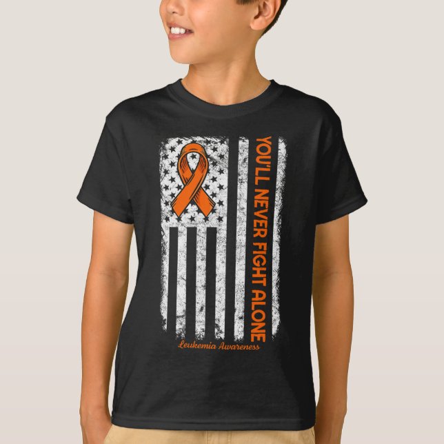 Du kommer aldrig att bekämpa Ensam Blodcancer Leuk T Shirt (Framsida)