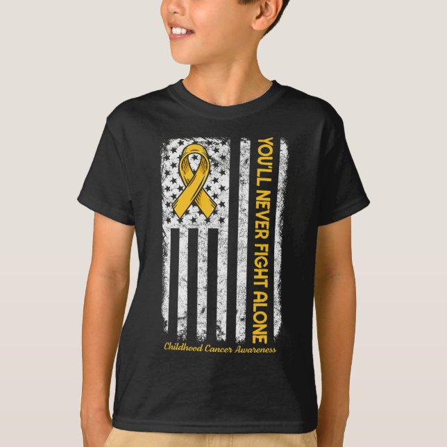 Du kommer aldrig att bekämpa Ensam Flagga Childnes T Shirt (Framsida)