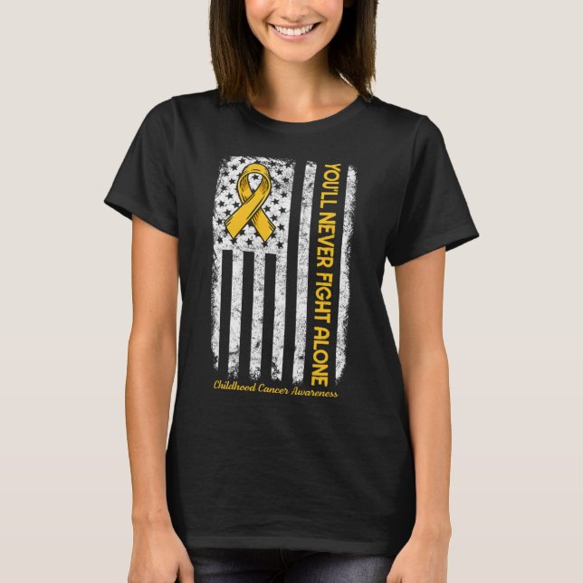 Du kommer aldrig att bekämpa Ensam Flagga Childnes T Shirt (Framsida)