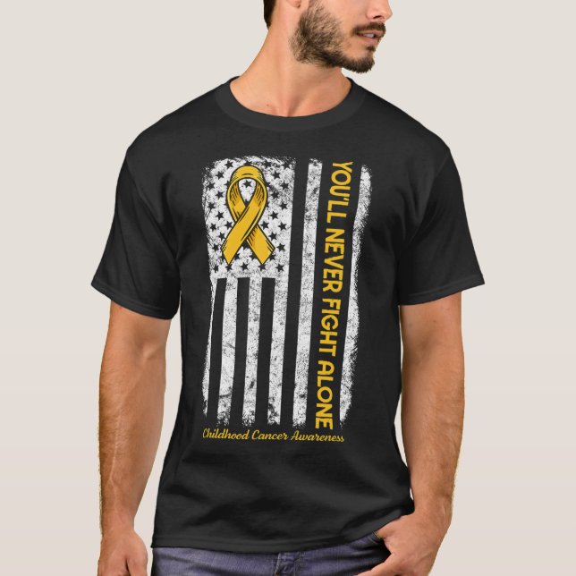 Du kommer aldrig att bekämpa Ensam Flagga Childnes T Shirt (Framsida)