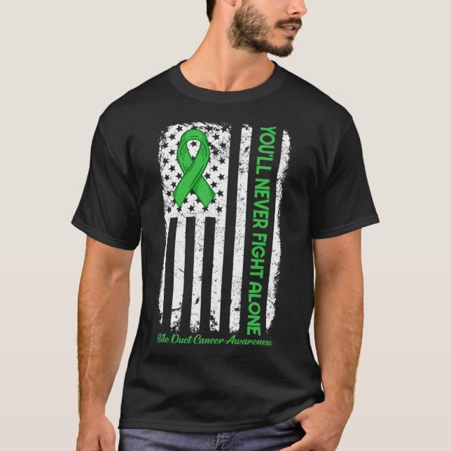 Du kommer aldrig att bekämpa Ensam Grönt Bile Duct T Shirt (Framsida)