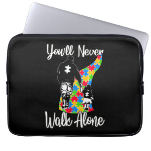 Du kommer aldrig att gå Alone Far Dotter Autism Laptop Fodral