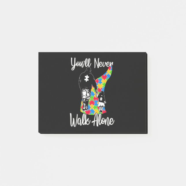 Du kommer aldrig att gå Alone Far Dotter Autism Post-it Block (Framsida)