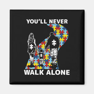 Du kommer aldrig att gå ensam om Autism Awareness Magnet