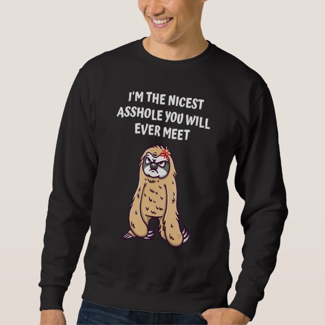 Du kommer aldrig att träffa Sarcastic. Lång Ärmad Tröja (Framsida)
