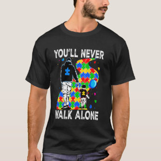 Du Kommer Aldrig Gå Ensam Stöd Autism Barn Auti T Shirt