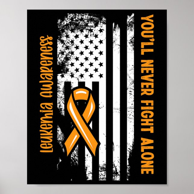 Du Kommer Aldrig Slåss Ensam Blodcancer Leukemi Me Poster (Framsidan)