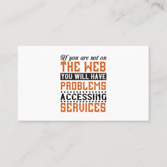 Du kommer att ha problem med att få åtkomst till t visitkort (Framsida)