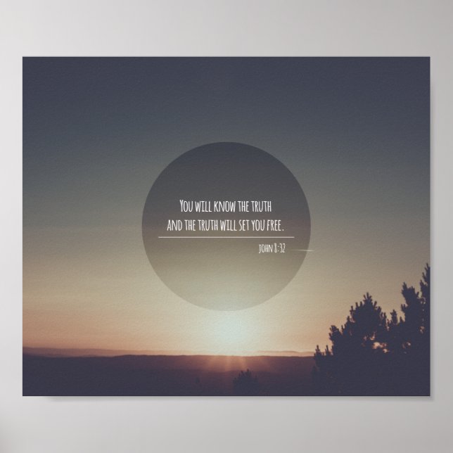 Du kommer att känna till sannings-John 8:32 Verse- Poster (Framsidan)