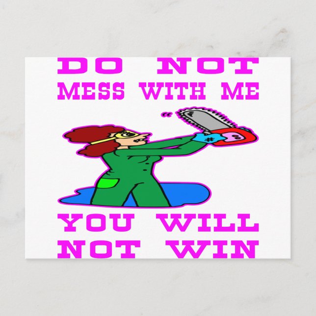 Du kommer inte att vinna  med mig vykort (Framsida)