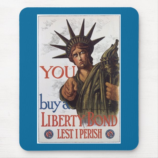 Du köper en Liberty Bond Lest I Perish Musmatta (Framsidan)