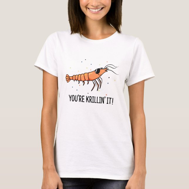 Du Krillin Det Roligt Krill Puns T Shirt (Framsida)