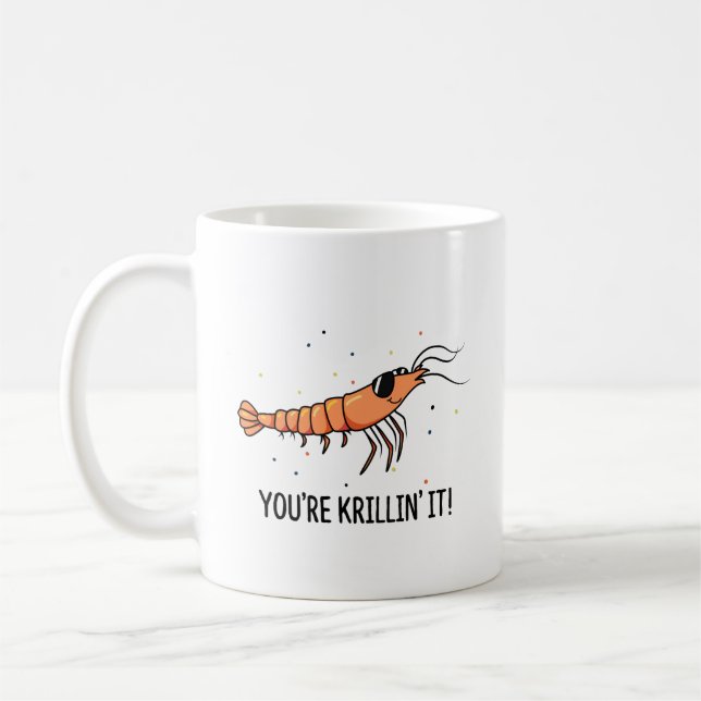 Du Krillinis Det Roligt Krill Skämt Kaffemugg (Vänster)