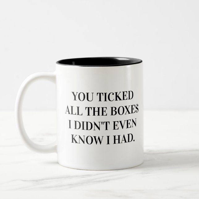 Du Kryssar I Alla Rutor Make Två-Tonad Mugg (Vänster)