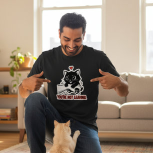 Du Lämnar Inte Söt Svart Katt Kram Rolig Herr T Shirt