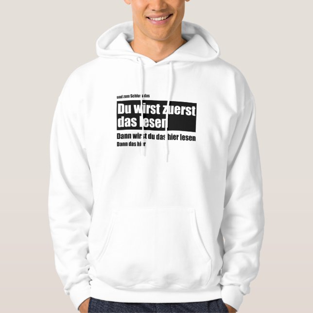 Du läser det här först - PM Funny säger Hoodie (Framsida)