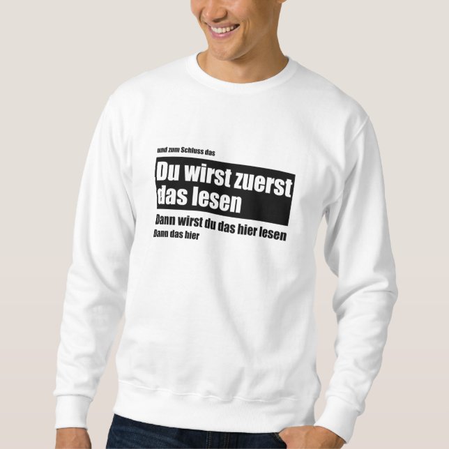 Du läser det här först - PM Funny säger Lång Ärmad Tröja (Framsida)