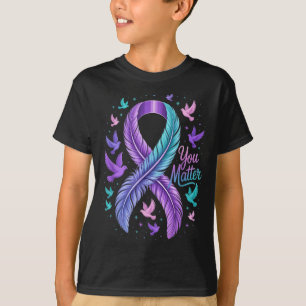 Du Lint Band Butterfly Självmord Medvetenhet Kvinn T Shirt