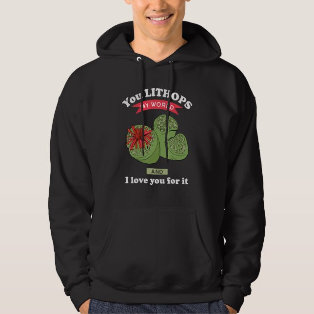Du Lithops Min Värld Lithops Succulent Växt Hoodie (Framsida)