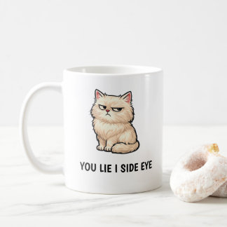 Du Ljuger Jag Ger Dig Ett Snett Blick Fluffig Katt Kaffemugg