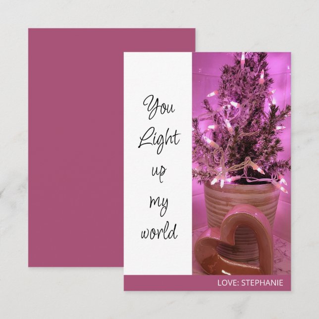 Du Lyser Upp Min Värld Valentinskort Anteckningskort (Fram/baksida)